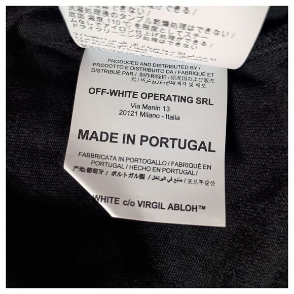 Off-White Main Label Virgil Abloh Crewneck Pullover Sweatshirt Black Mens XXS - Picture 7 of 8